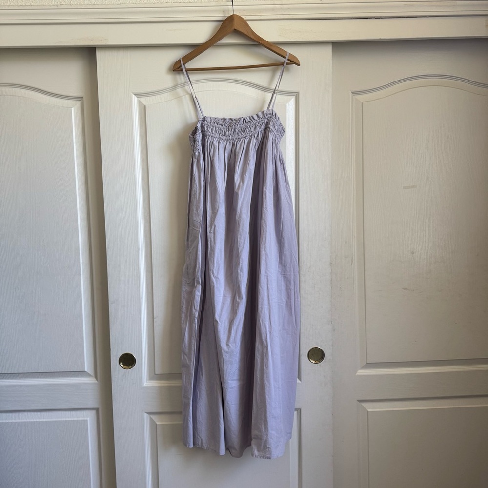 Madewell Lavender Poplin Ruffle A-Line Midi Dress - Picture 7 of 7